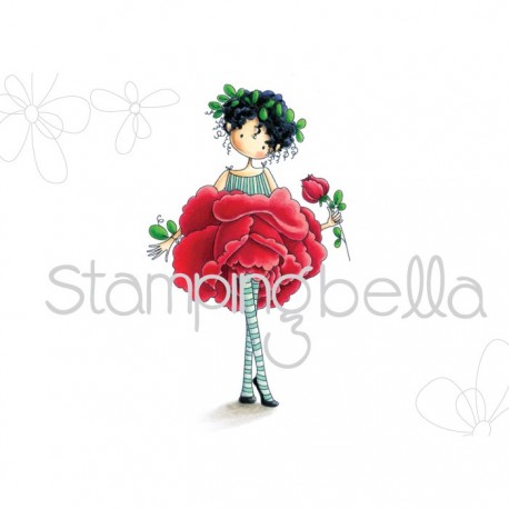 STAMPINGBELLA - TINY TOWNIE GARDEN GIRL ROSE RUBBER STAMP