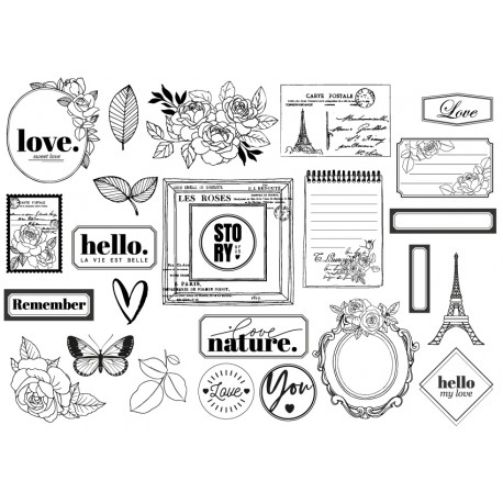 FLORILEGES - LA VIE EN ROSE - DIE CUT TRASPARENTI
