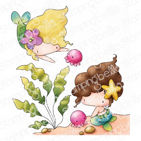 STAMPINGBELLA - Little Cutie Mermaids and Octopus Friends (4 on sheet)