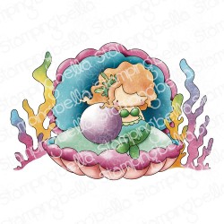 STAMPINGBELLA - Little Cutie Mermaid in a Clam Shell