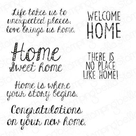 STAMPINGBELLA - Home Sweet Home Sentiment Set (6 stamps)