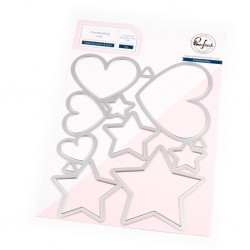 PINKFRESH STUDIO - Radiating Hearts & Stars Die - Fustella