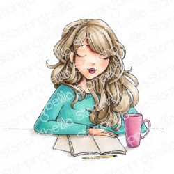 STAMPING BELLA -  JOURNALING MOCHI GIRL RUBBER STAMP