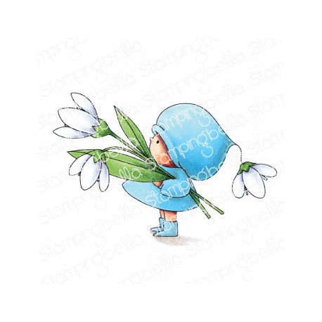 STAMPING BELLA -  BUNDLE GIRL WITH A SNOWDROP RUBBER STAMP