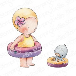 STAMPING BELLA -  Beach Bundle Girl with a Floatie (2 stamps included)