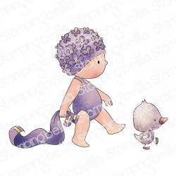 STAMPING BELLA -  Beach Bundle Girl with a Seagull (2 stamps included)