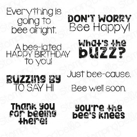 STAMPING BELLA - Buzzy Bee Sentiment Set (9 stamps included)