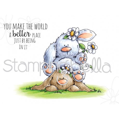 STAMPINGBELLA -  BUNNY PILE STUFFIES RUBBER STAMP SET