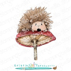 STAMPINGBELLA -  SWEET MUSHROOM HEDGIE RUBBER STAMP