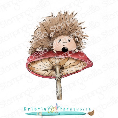 STAMPINGBELLA -  SWEET MUSHROOM HEDGIE RUBBER STAMP