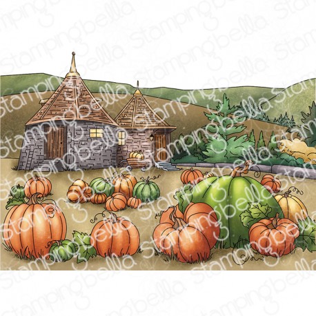 STAMPINGBELLA - Pumpkin Patch Hut Backdrop